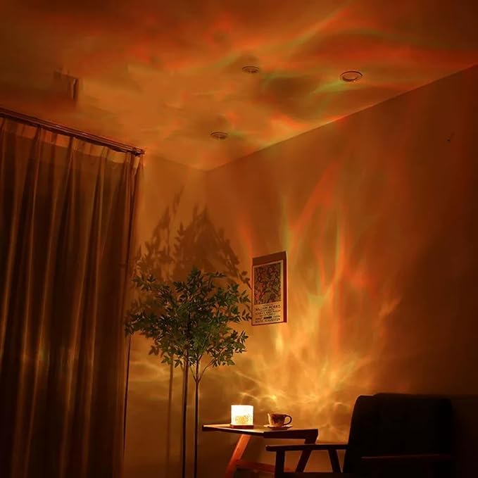 Ocean Wave Projector Light, 16-Color Luminorthe Cube Lamp & App Remote, 3D Holographic Water Ripple Romantic Ambient Lighting for Child's Room, Meditation Relaxation, Night Light