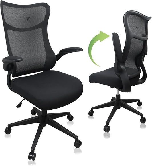 TT Airflex V2 Mesh Ergonomic Super Soft Wide Cushion Office Computer Desk Chair Adjustable Arms (Graphite Black)