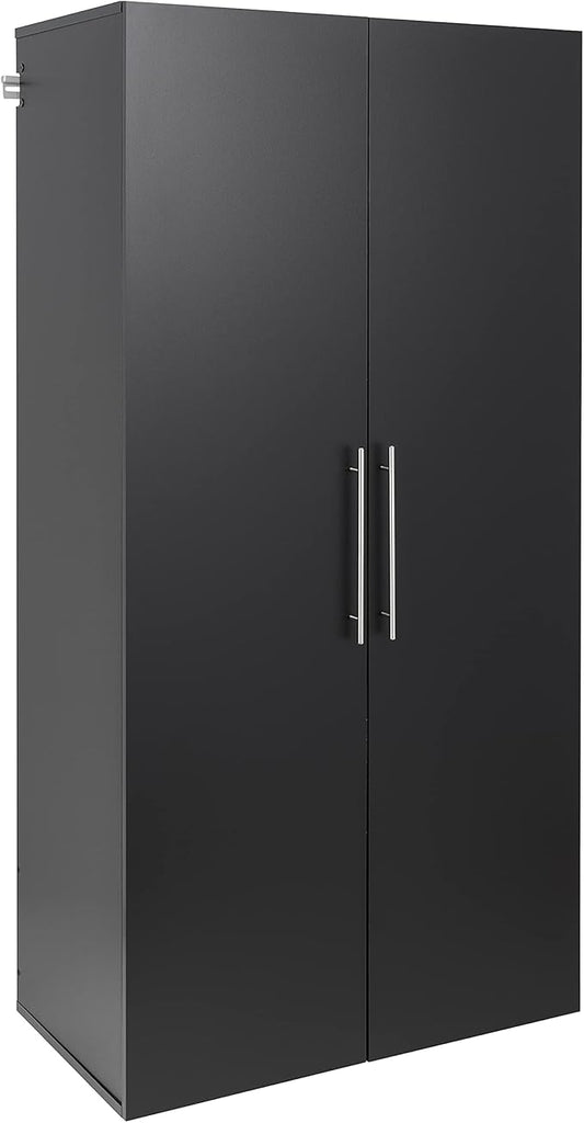 Prepac HangUps Large Storage Cabinet - Immaculate Black 36" Cabinet with Storage Shelves and Doors; Ideal for Bin and General Storage Solutions