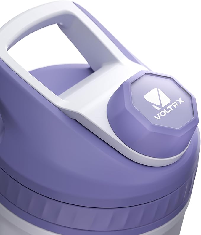 VOLTRX ChillMix Shaker Bottle Insulated Stainless Steel - USB C Rechargeable Electric Protein Shake Mixer, Shaker Cups for Protein Shakes and Meal Replacement, Misty Lilac, 16 oz