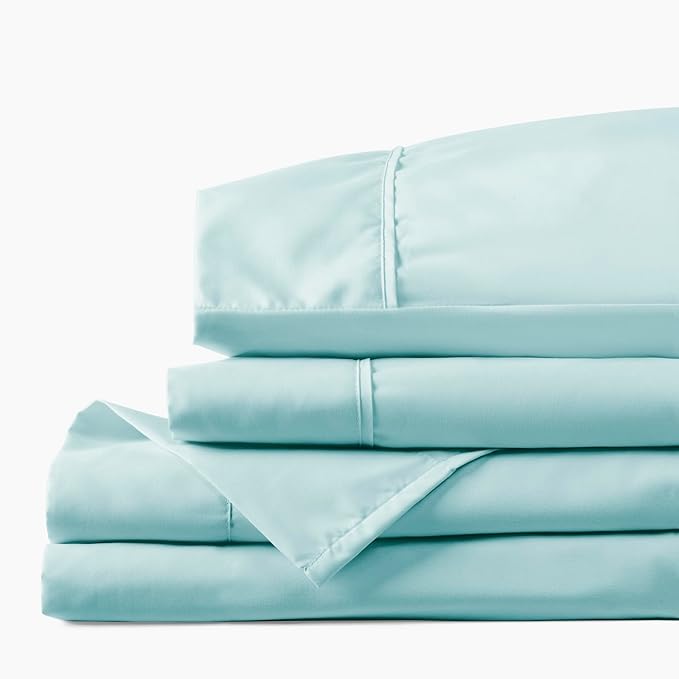 PeachSkinSheets Beach Blue Sheet Set - 1500tc Level of Softness - Extra Soft Cooling Sheets for Hot Sleepers and Night Sweats - Regular King Size