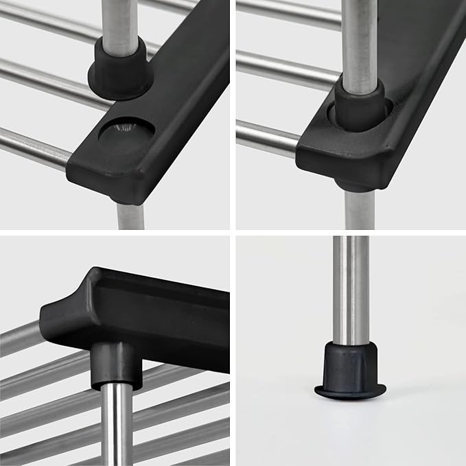 carrotez Cabinet Organizer Shelf, Set of 2 Stackable Kitchen Counter Shelves, Kitchen Cabinet Organizers and Storage, Pantry Storage Shelf Organizer, 15.7 x 7.8 x 6.1 - Black