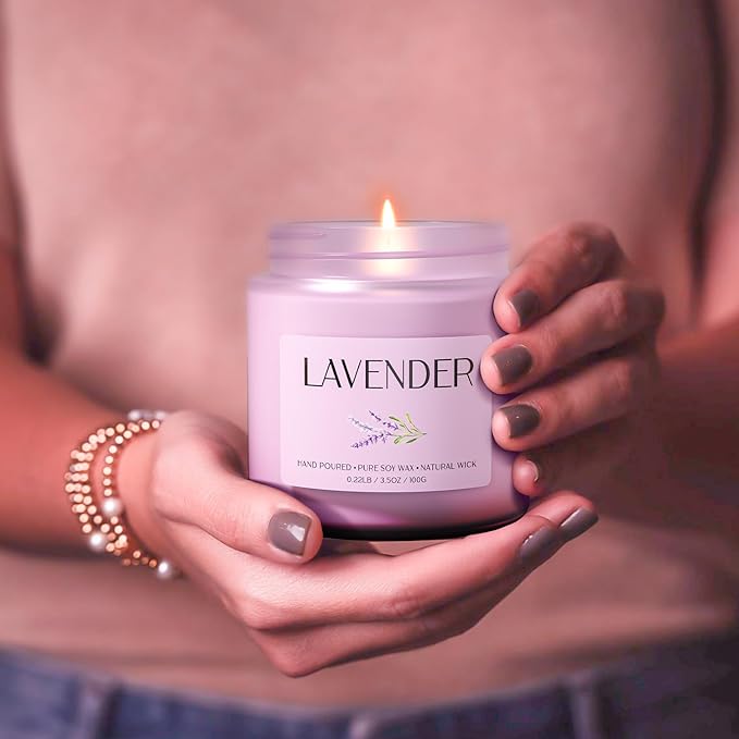 Lavender Candle, Soy Candles for Women, Soy Candles for Home Scented, 2 Pack Aromatherapy Candle Gift Set for Relaxing, Stress Relief & Home Decor