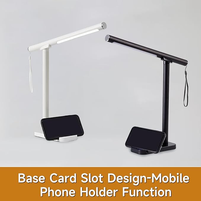 Magnetic Led Desk Lamp: 2 in 1 Magnetic Reading Lamp with USB Charging Port for Home Bedroom Office Study | Dorm Desk Lamp with 3500-6500k Touch Control Dimming | 5 Brightness Levels | Black