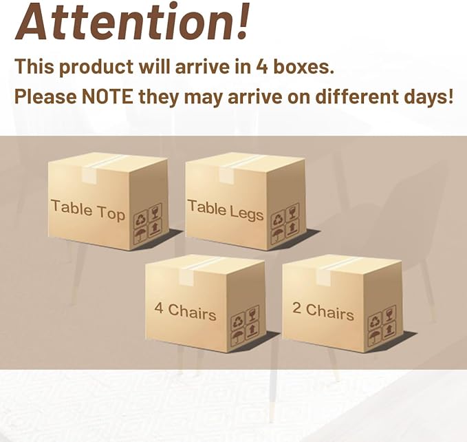 7 Piece Modern Dining Set, 62'' Sintered Stone Dinner Table for 6, Easy to Assemble