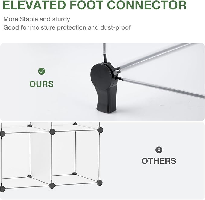 Neprock Closet Organizer, 6 Cube Closet Organizers and Storage, Portable Closet Storage Shelves for Yarn,Books,Clothes(Transparent White)