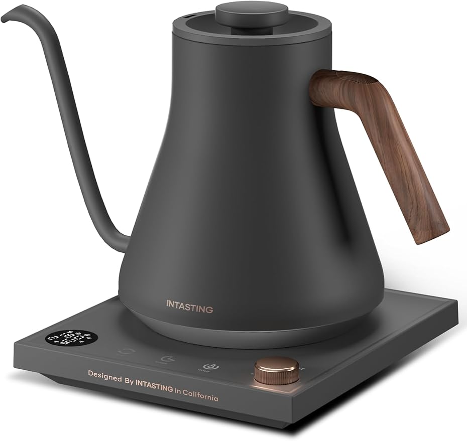 Electric Kettles, Gooseneck Electric Kettle, ±1℉ Temperature Control, Stainless Steel Inner, Quick Heating, for Pour Over Coffee, Brew Tea, Boil Hot Water, 0.9L Dark Grey