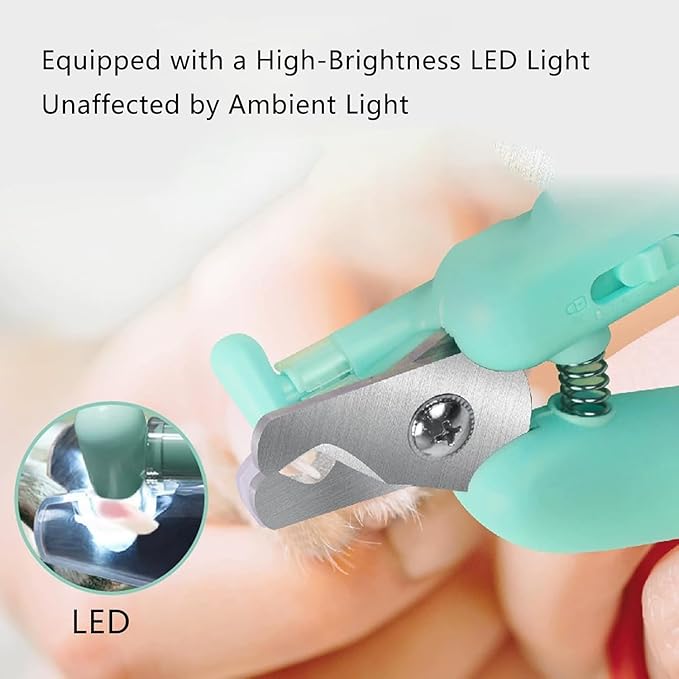 Pupnourish Nail Trimmer, 2026 New 2-in-1 LED Dog Nail Trimmers Grinder & Clipper, USB Rechargeable, with Multiple Sanding Ports & Splash Guard, for Dogs & Cats, Pet Paws Grooming Tool (White)