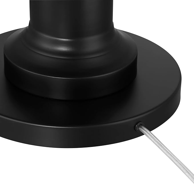 360 Lighting Spenser Traditional 58" Tall Standing Floor Lamp Skinny Pole Pull Chain Satin Black Metal Living Room Bedroom House Reading Office Home Decor Entryway Dining Indoor Family White Shade