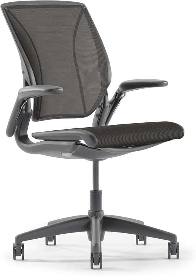 Humanscale World LM Poppy Seed Catena Mesh Ergonomic Office Chair for Desk with Poppy Seed Mesh Seat, Adjustable Simple Desk Chair, Gray Frame