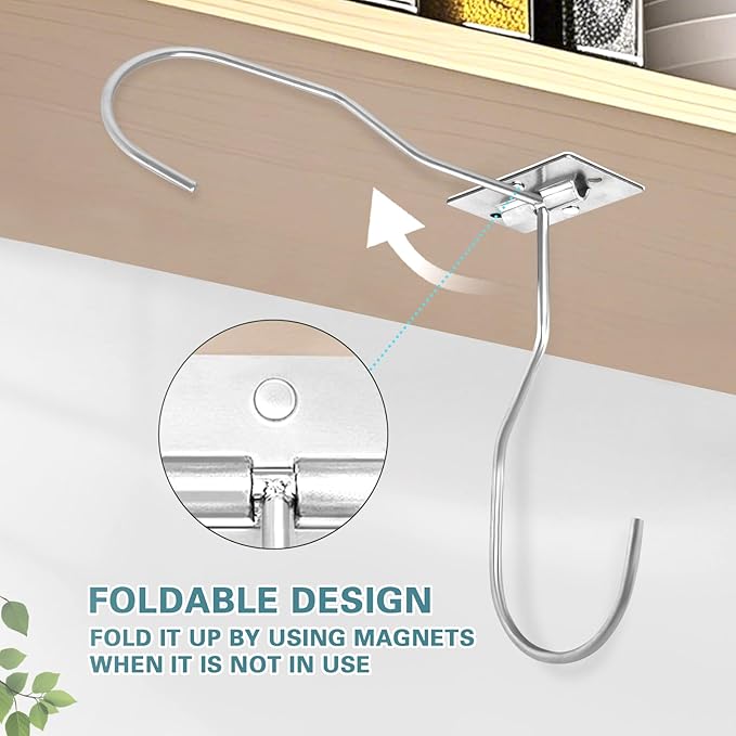 Banana Hanger Hook – Space Saving Banana Holder Hanger to Keep Bananas Fresh, Self Adhesive and Screw Banana Hook 2Pack Silver