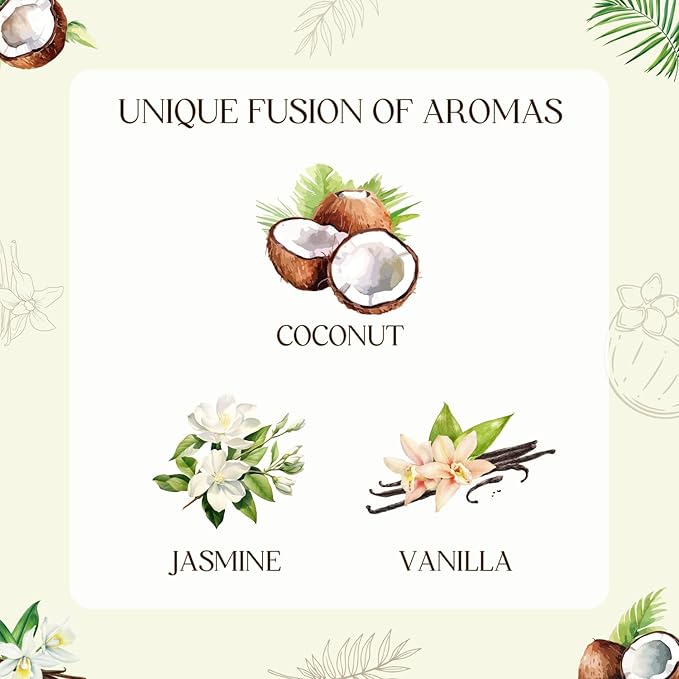 Coconut Candle, Scented Candles Gifts for Women, Candles Gift Set for Her, 3 Scented Votive Candles, Birthday Gifts for Women/Men (White, 7 oz)