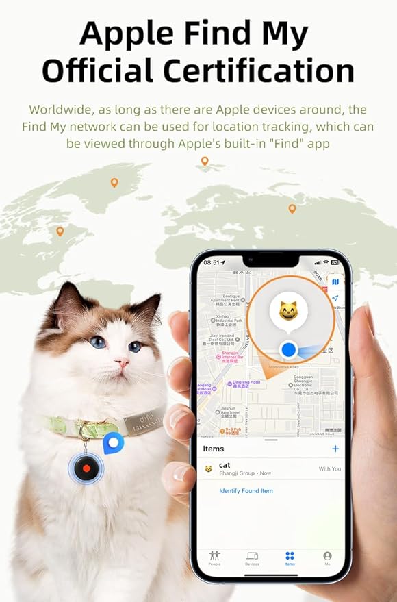 iOS Air Mini Tracker Smart localizador Locator Tag 2 Pack Works with Apple Find My Device for Keychain Keys Dog Kids Car Luggage Vehicle Motorcycle Tracking Worldwide,Waterproof IP67 Not GPS