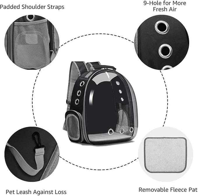 Animal Carrier Backpacks,Transparent Space Capsule Bubble Pet Backpack Bag for Small Dogs Cats Airline Approved Travel Carrier