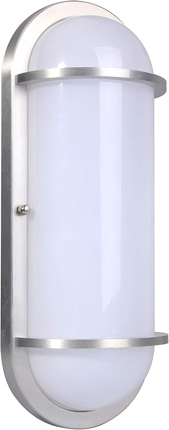 LIT-PaTH Outdoor Wall Lantern, LED Bulkhead for Wall Sconce Light, 12W, 1000 Lumen, 3000K Warm White, Aluminum Housing, PC Cover