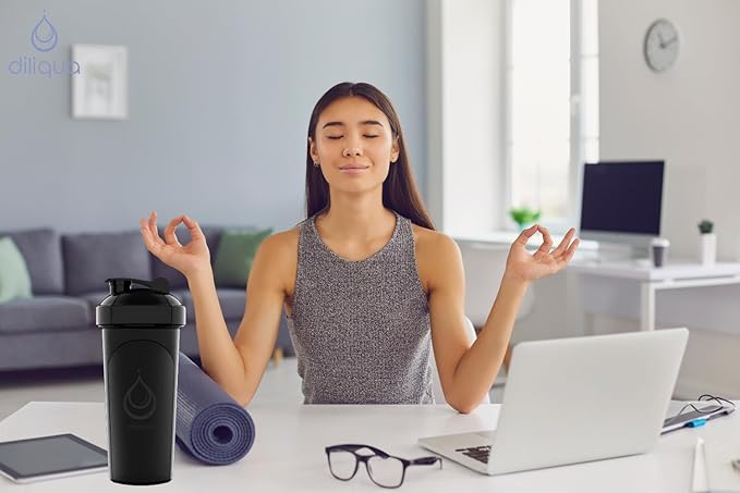 2 PACK, Double 24 oz Shaker Bottles with Powerful Wire Whisks for Protein Mixes | Leakproof Blender Shaker Bottles (Black)| BPA-Free & Dishwasher Safe | Shaker Cup for Protein Shakes