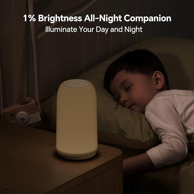 Cordless Table Lamps Rechargeable, Touch Lamp for Bedroom [Sleek Design & RGB Mode] 4-Level Brightness Small Bedside Lamp, LED Lamp Multi-Color Smart Nightstand Light for Living Room Home Gifts