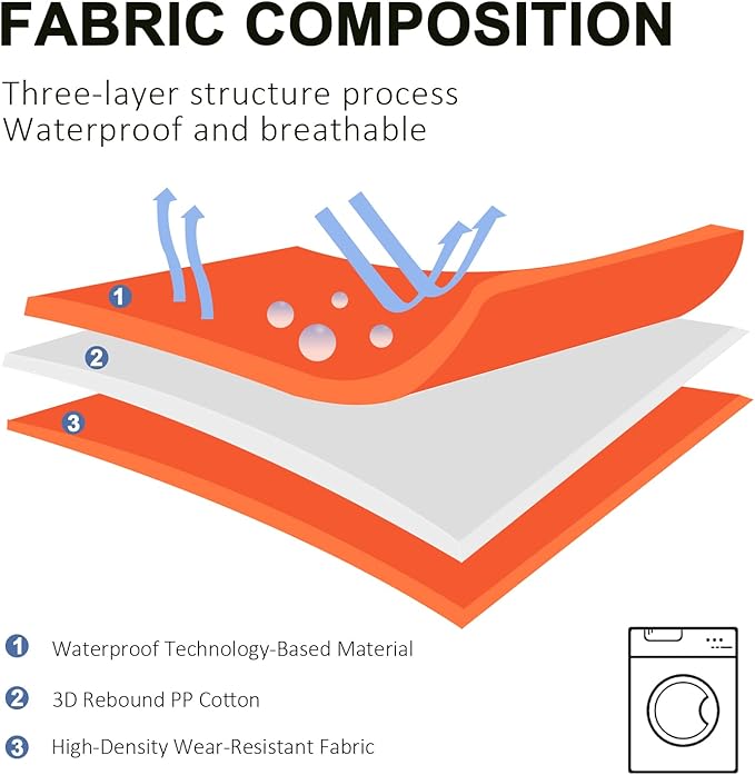 BDEUS 43x25In Large Size Outdoor Dog Bed, Waterproof & Portable Camping Travel Pet Mat, Easy to Clean, Washable Odor Resistant Pet Cooling Pad (Orange)