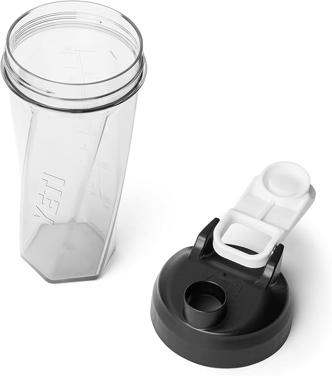 YETI Yonder Helimix Vortex Blender Shaker Bottle Holds up to 27oz | No Blending Ball or Whisk | USA Made | Portable Pre Workout Whey Protein Drink Shaker Cup | Dishwasher Safe, Clear