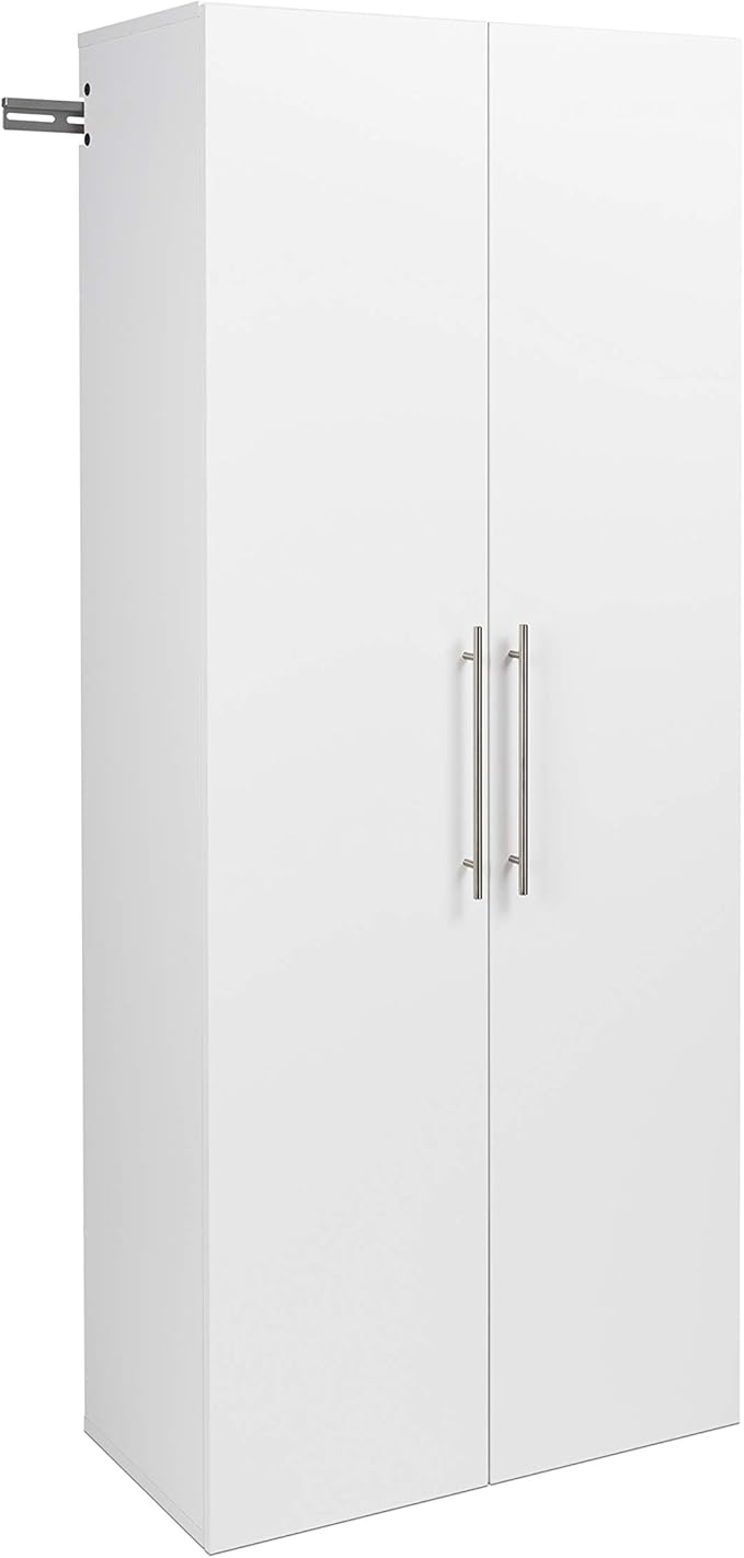 Prepac HangUps 30" Large Garage Cabinet, Bathroom Cabinet Wall Mount, Ideal for Garage, Kitchen and Laundry Organization 30" W x 72" H x 16" D, White
