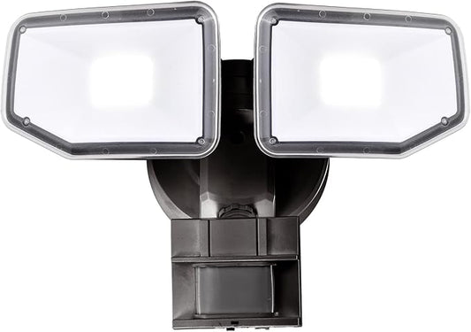 40W LED Security Lights Motion Sensor Light Outdoor, 180 Degree, 4000 LM, 5000 K, ETL Water Resistant, Clear 2 Head Motion Detector Flood Light for Garage, Yard (Bronze)