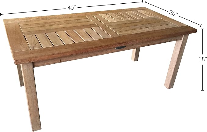 Chippendale Teak Coffee Table, Natural
