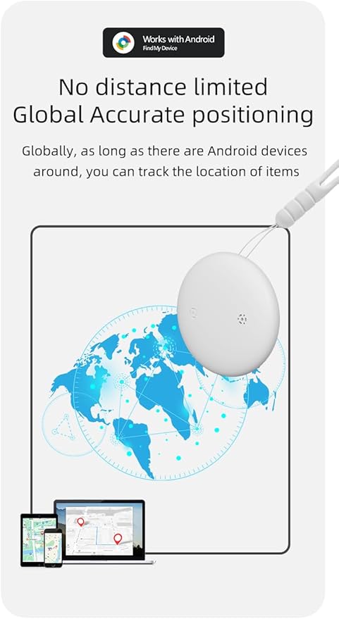 Android Mini Tracker Smart Tags localizador Locator Works with Google Find My Device (Android Only), for Wallet Car Luggage Vehicle Motorcycle Tracking Device Worldwide,Waterproof Not GPS Tracker