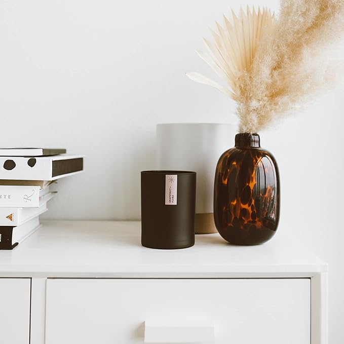 Calyan Wax Co. Desert & Agave Scented Candle - 75 Hour Burn - Luxury Non Toxic Soy Wax Candles - Long Lasting Black Tumbler Jar Candle for Home - 10.2oz