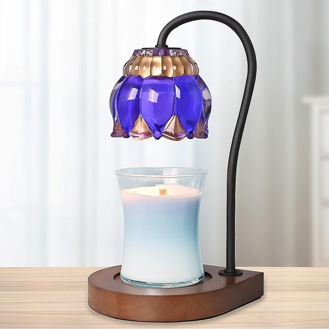 Candle Warmer Lamp - Electric Candle Lamps Timer, Compatible with All Jar Candles, Gifts for Her, Gift for Mom, Dimmable Candle Warmer, Candle Holders for Home Decor Purple