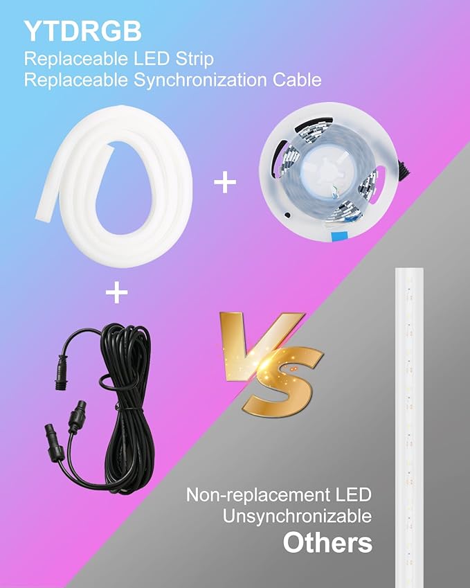 LED Floor Lamp, Corner Lamp Compatible with Alexa, Set of 2 Corner Floor Lamp with Music Sync, Controlled Synchronously or Individually