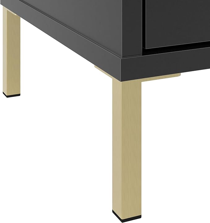 Bush Home Essence Accent Cabinet with Doors, Living Room Furniture, Essence Collection, Black Stipple