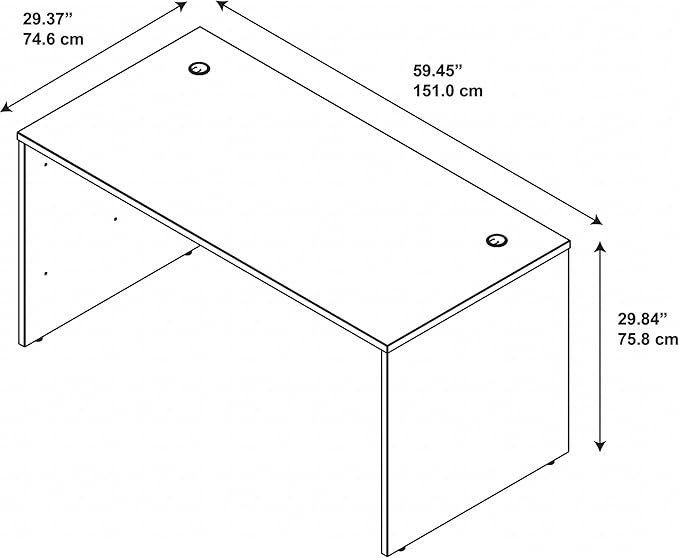 Bush Business Furniture Series C 60W Office Desk in Mocha Cherry, Large Computer Table for Home and Professional Workplace