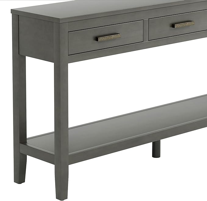 59" Console Table, Long Entryway Table with Storage, 3 Drawers Wood Console Table for Hallway Living Room, MDF Entryway Table Sofa Table Behind Couch, Modern Entry Table with Drawers