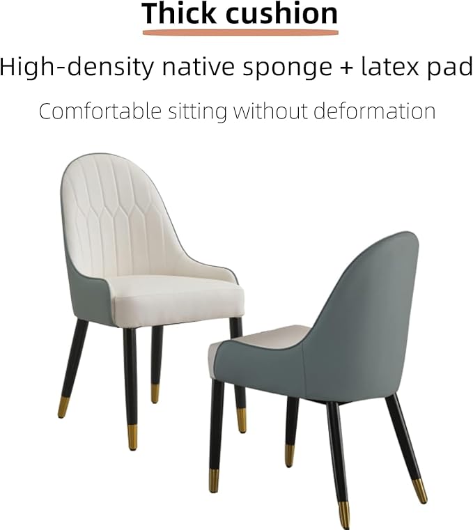 Dining Chairs Set of 2, Modern Faux Leather Dining Wood Legs for Living Kitchen Dining Room