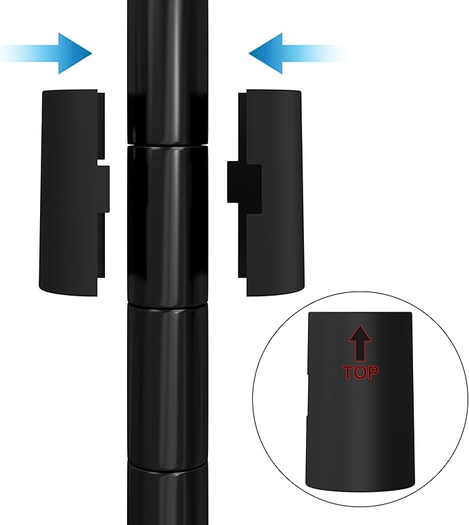 HOMEFORT Storage Shelves, 5-Wire Shelving, Metal Shelving Unit Adjustable Storage Shelves Rack for Kitchen, Pantry, Bathroom, Black, 11.4" W x 11.4" D x 46" H