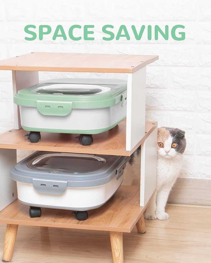 20-23 Lbs Dog Food Storage Container - Collapsible Dog Food Container with Attachable Casters and Scoop,Small Container,Pet Food Storage Containers to Keep Dry Food Fresh,Easy to Move