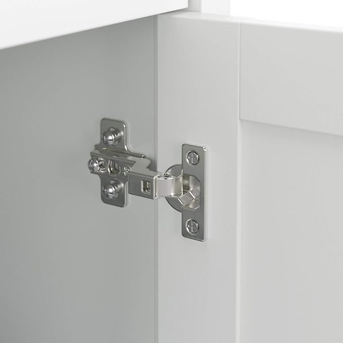 Bush Furniture Salinas Tall Storage Cabinet with Doors in Shiplap Gray and Pure White, Office Storage Unit, Organizer for Home or Workspace, Adjustable Shelving