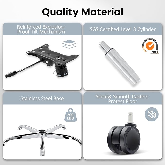 Office Chair,Ergonomic Mesh Desk Chair with Adjustable Lumbar Support,Computer Chair with Flip-up Armrests, Rolling Executive Chairs, Home Office Chair(Grey)