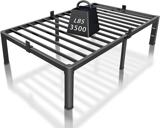 ROIL 12 inch Twin Bed Frames with Headboard Hole and Round Corner Legs Mattress Retainers 3500LBS Heavy Duty Steel Slats No Box Spring Needed Platform Noise-Free Easy Assembly