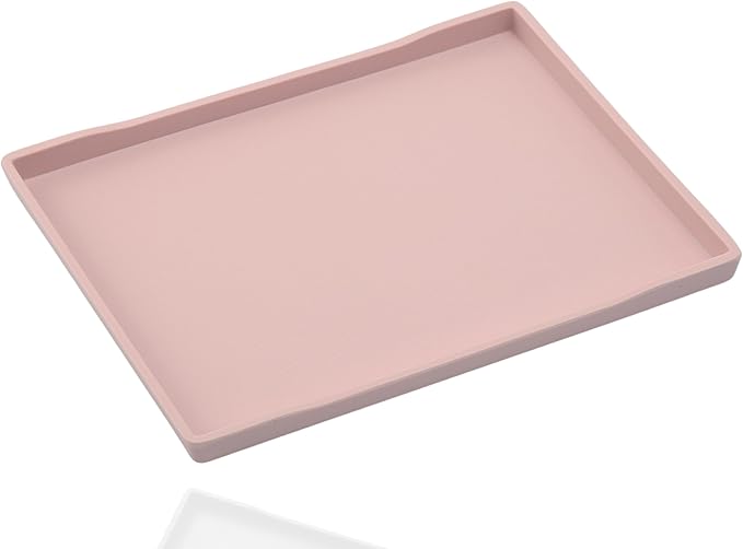 Pink Serving Tray (15 x 10.6 inch), Large Tray, Serving Accessory, Spa, Coffee, Drinks, Countertop, Bar, Party, Seasoning, Perfume, Decorative and Display Use.