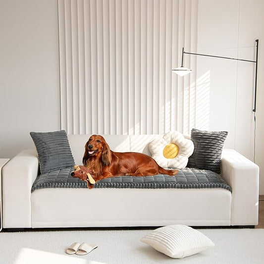 Sofa Cover Fuzzy Couch Cover for Pet, Couch Covers for Dogs Washable Non-Slip Sofa Slipcover Cushion Protector Pets Friendly Mat Bed