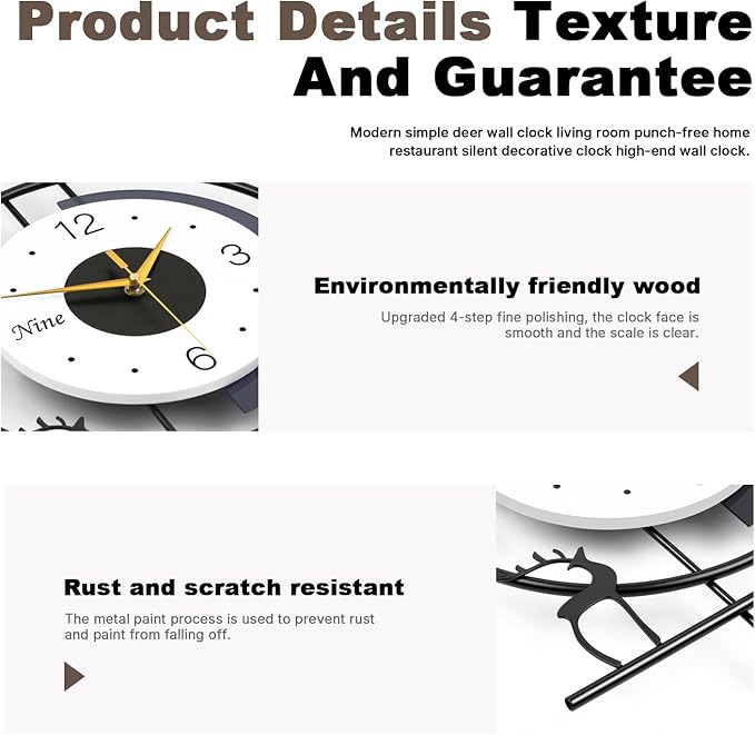 Large Wall Clock for Living Room Decor Modern Pendulum Wall Clock Silent Non-Ticking Battery Operated for Living Room Office Bedroom Kitchen 25inch Designer Wall Clocks Wall Decor for Home Indoor