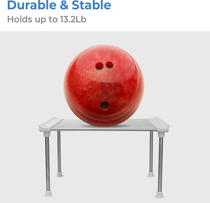 carrotez Cabinet Organizer Shelf, Set of 2 Stackable Kitchen Counter Shelves, Kitchen Cabinet Organizers and Storage, Pantry Storage Shelf Organizer, 9.8 x 7.8 x 6.1 - White