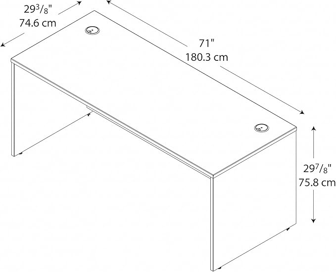 Bush Business Furniture Series C 72W x 30D Office Desk in Hansen Cherry