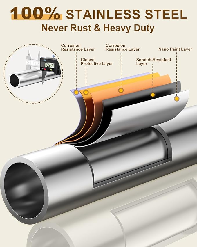 Upgraded 100% Stainless Steel Clothing Rack Load 760LBS, Heavy Duty Clothes Racks with Larger & Sturdy Wheel, Extendable & Adjustable Rolling Garment with Shelves for Hanging Portable Closet Rack