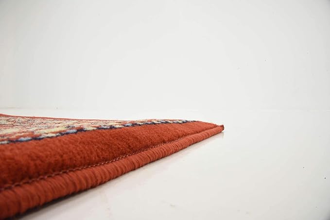 Unique Loom Reza Collection Traditional Persian Style Area Rug, 3 ft x 16 ft 5 in, Terracotta/Ivory
