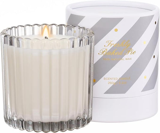 M&SENSE Christmas Soy Candles for Home Scented, Cinnamon Pie Non Toxic Candles for Holiday, 9.2oz Natural Organic Clean Burning Up to 60 Hours, Christmas Kitchen Decor Gifts for Women