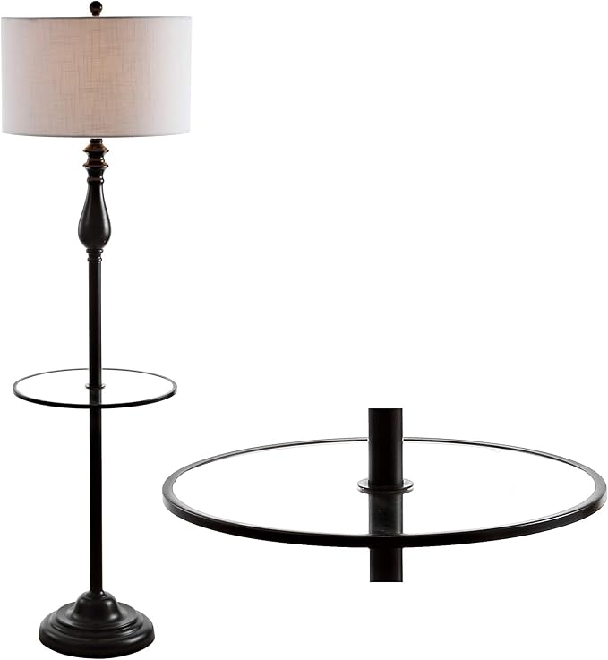 JONATHAN Y JYL3057A Laine 60" Metal/Glass LED Side Table and Floor Lamp Traditional,Transitional for Bedrooms, Living Room, Office, Reading, OilRubbedBronze