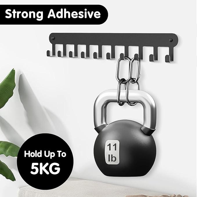 2 Pack Key Holder Wall Mount, Key Holder for Wall,Key Wall Holder, Key Hooks Hanging Keys, Key Hanger Wall Mount with 10 Hooks, Key Rack for Living Room, Kitchen, or Bathroo