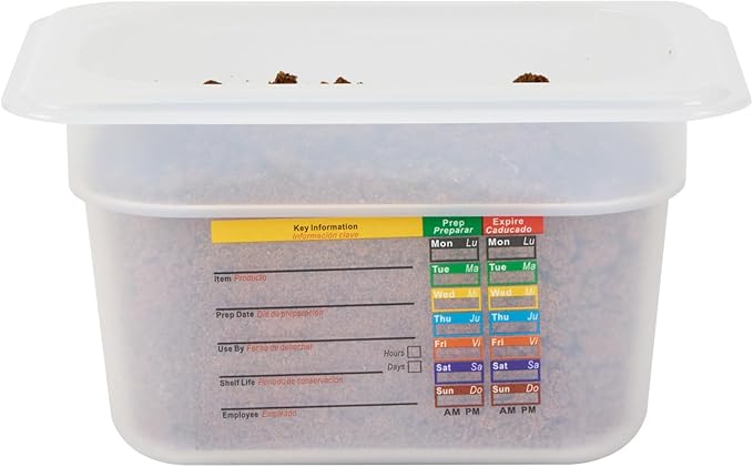 Restaurantware Food Storage Container 1 Pack of 6.8 x 4.2 x 3.9 Inches Plastic Stackable Storage Box White Reusable Label Container Dishwasher Safe For Restaurants And Kitchens